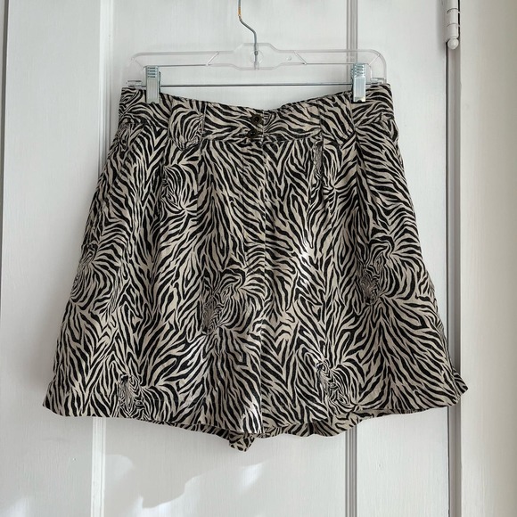 Vintage High Waisted Zebra Print Women's Shorts - Picture 1 of 7